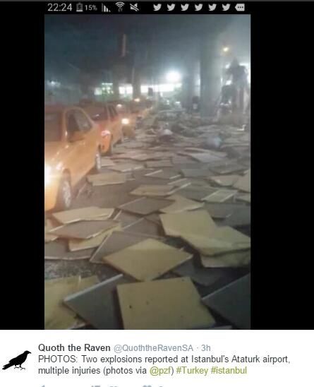 伊斯坦布爾阿塔圖爾克國際機(jī)場發(fā)生多起爆炸(pzf/twitter) 伊斯坦布爾阿塔圖爾克國際機(jī)場發(fā)生多起爆炸(pzf/twitter)